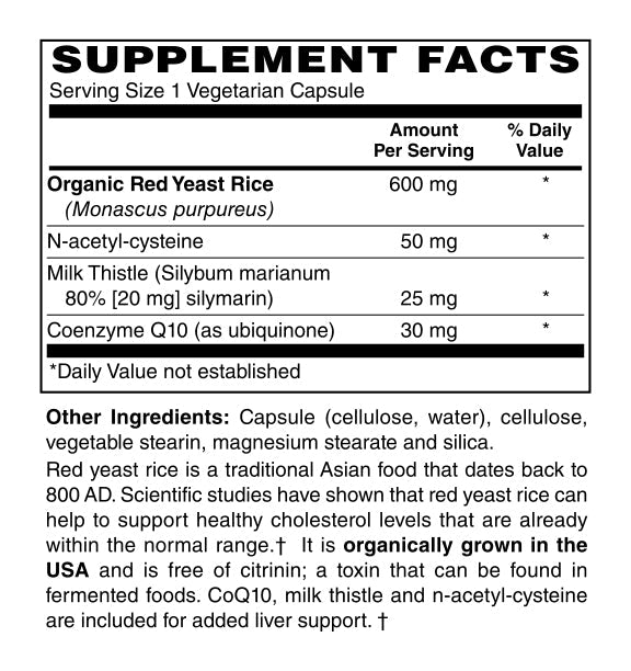 Red Yeast Rice +, Citrinin Free - Spring Street Vitamins
