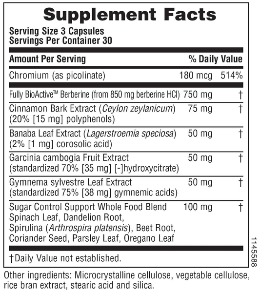 Sugar Control Capsules, 90 Vegetable Capsules - Spring Street Vitamins