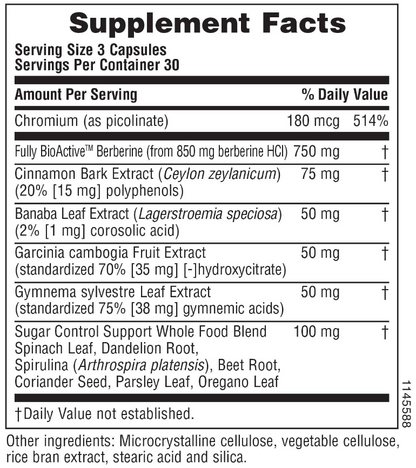 Sugar Control Capsules, 90 Vegetable Capsules