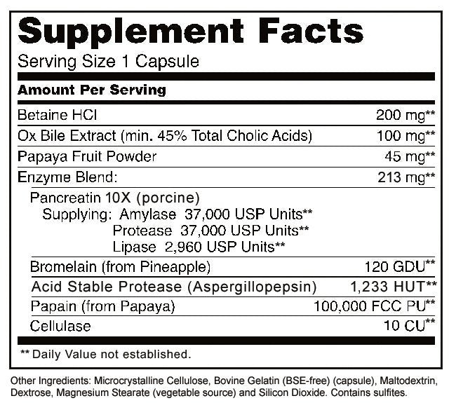 Super Digestive Enzymes Pancreatin 10X, 90 Capsules - Spring Street Vitamins