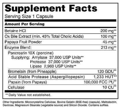 Super Digestive Enzymes Pancreatin 10X, 90 Capsules - Spring Street Vitamins