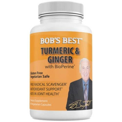 Turmeric & Ginger with Bioperine® 60 Vegetarian Capsules - Spring Street Vitamins