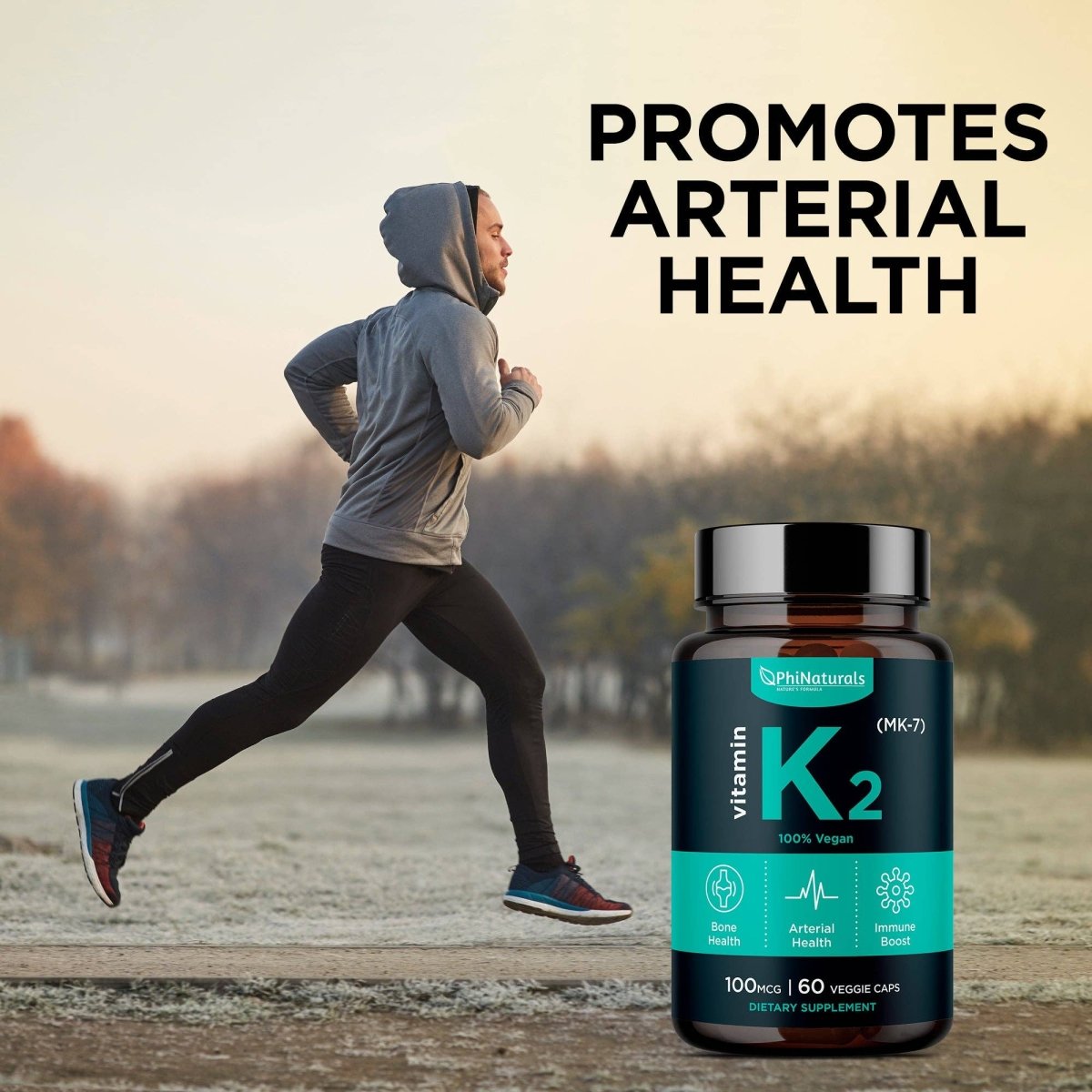 Vitamin K2 MK-7 100mcg, 60 Veggie Capsules - Spring Street Vitamins