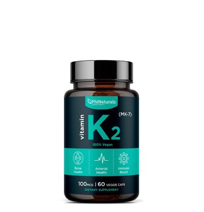 Vitamin K2 MK - 7 100mcg, 60 Veggie Capsules - Spring Street Vitamins