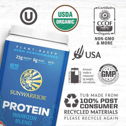 Warrior Blend Chocolate Protein - Plant Protein Powder, 750g - Spring Street Vitamins