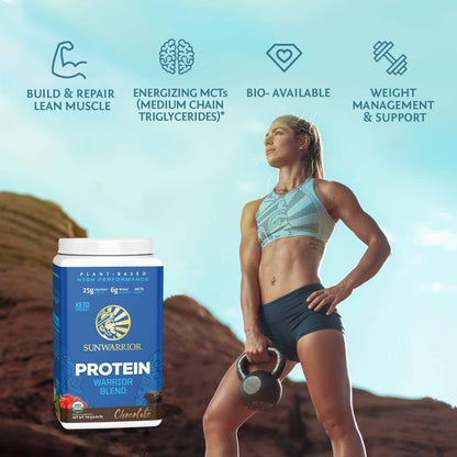 Warrior Blend Chocolate Protein - Plant Protein Powder, 750g - Spring Street Vitamins