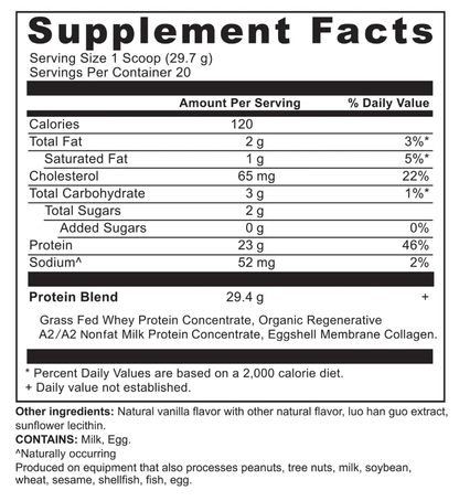 Whey Protein with A2/A2 Milk, 20 Servings - Spring Street Vitamins