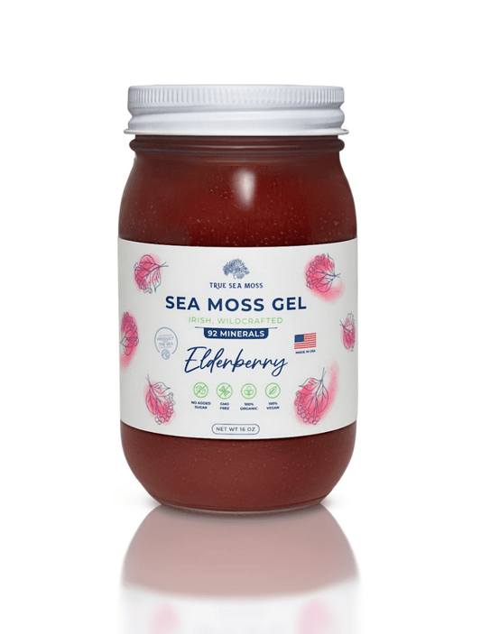Wildcrafted SEA MOSS GEL, Elderberry 16 oz (Glass Jar) - Spring Street Vitamins