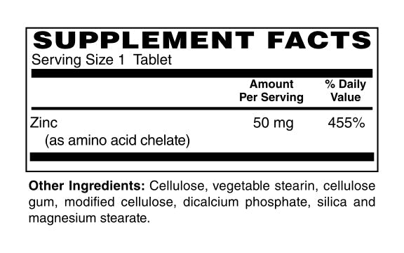 Zinc 50, Amino Acid Chelated - Spring Street Vitamins