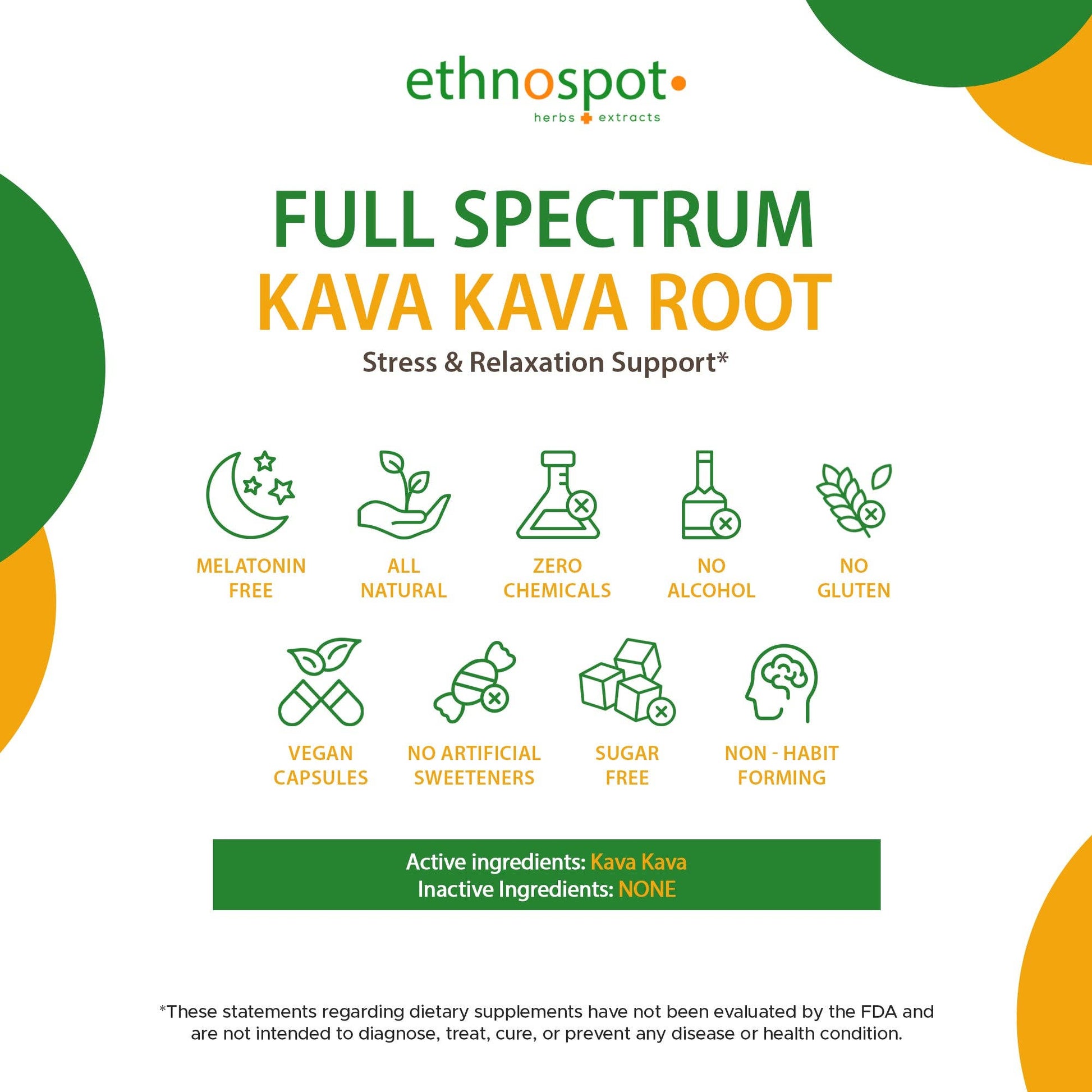Kava Kava 100% Root, Herbal Supplement, 125 Vegetable Capsules - Spring Street Vitamins