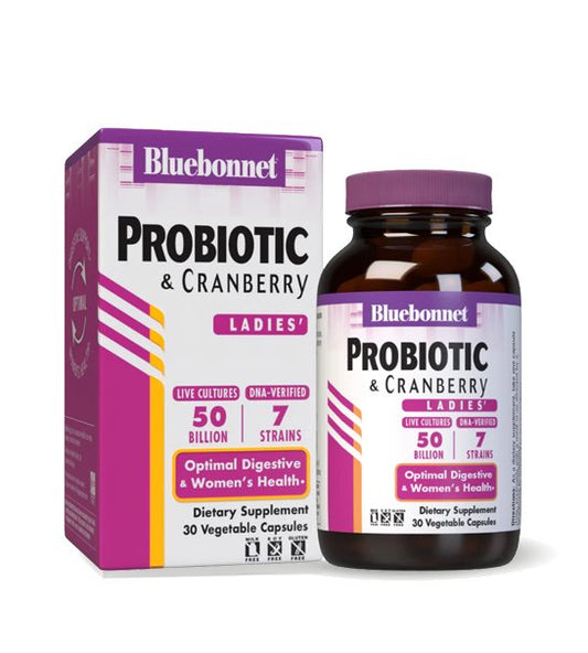 LADIES' PROBIOTIC 50 BILLION & CRANBERRY, 30 Vegetable Capsules - Spring Street Vitamins