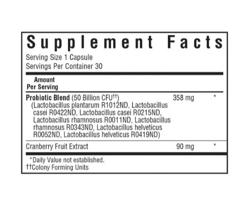 LADIES' PROBIOTIC 50 BILLION & CRANBERRY, 30 Vegetable Capsules - Spring Street Vitamins