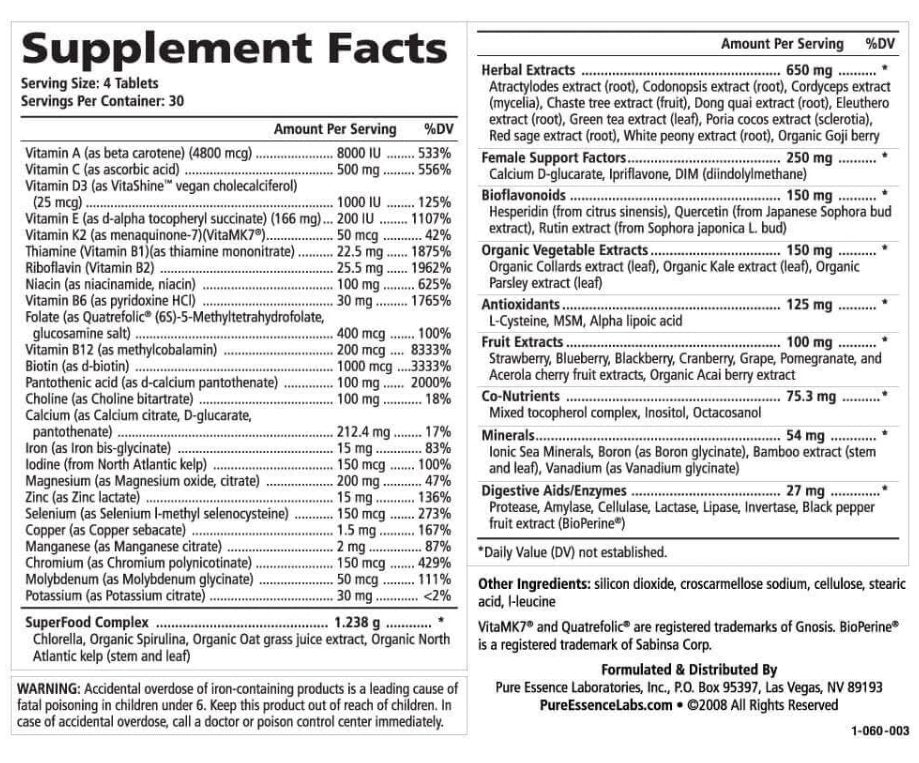 LifeEssence, The Master Multiple, Women's Formula, 120 Tablets - Spring Street Vitamins