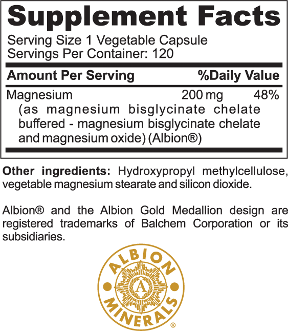 Magnesium Bis Glycinate, 120 Vcaps - Spring Street Vitamins