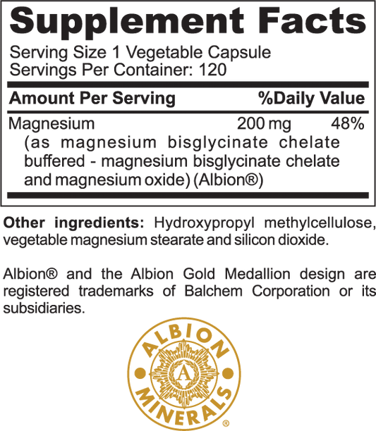 Magnesium Bis Glycinate, 120 Vcaps - Spring Street Vitamins