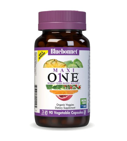 MAXI ONE® WHOLE FOOD-BASED MULTIPLE (With Iron) 90 VEGETABLE CAPSULES - Spring Street Vitamins