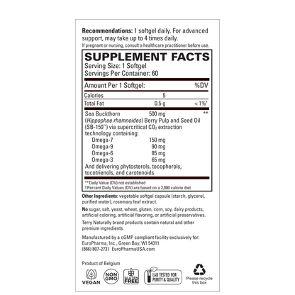 Omega-7 Sea Buckthorn, 60 Vegetable Softgels - Spring Street Vitamins
