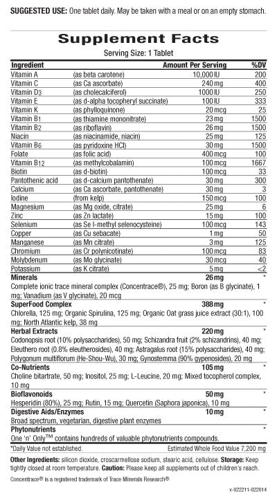 One 'n' Only, Superior Multiple Vitamin, 90 Tablets, 90 Day Supply - Spring Street Vitamins