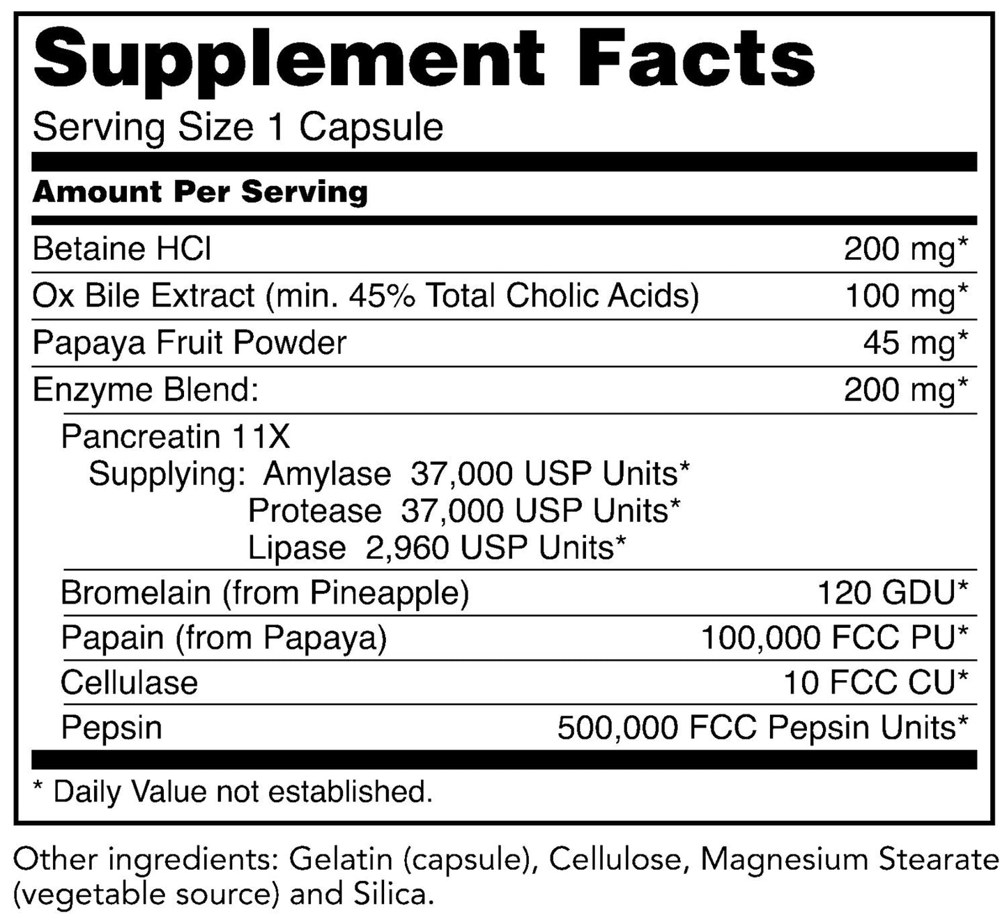 Super Digestive Enzymes Pancreatin 11X, 90 Capsules - Spring Street Vitamins
